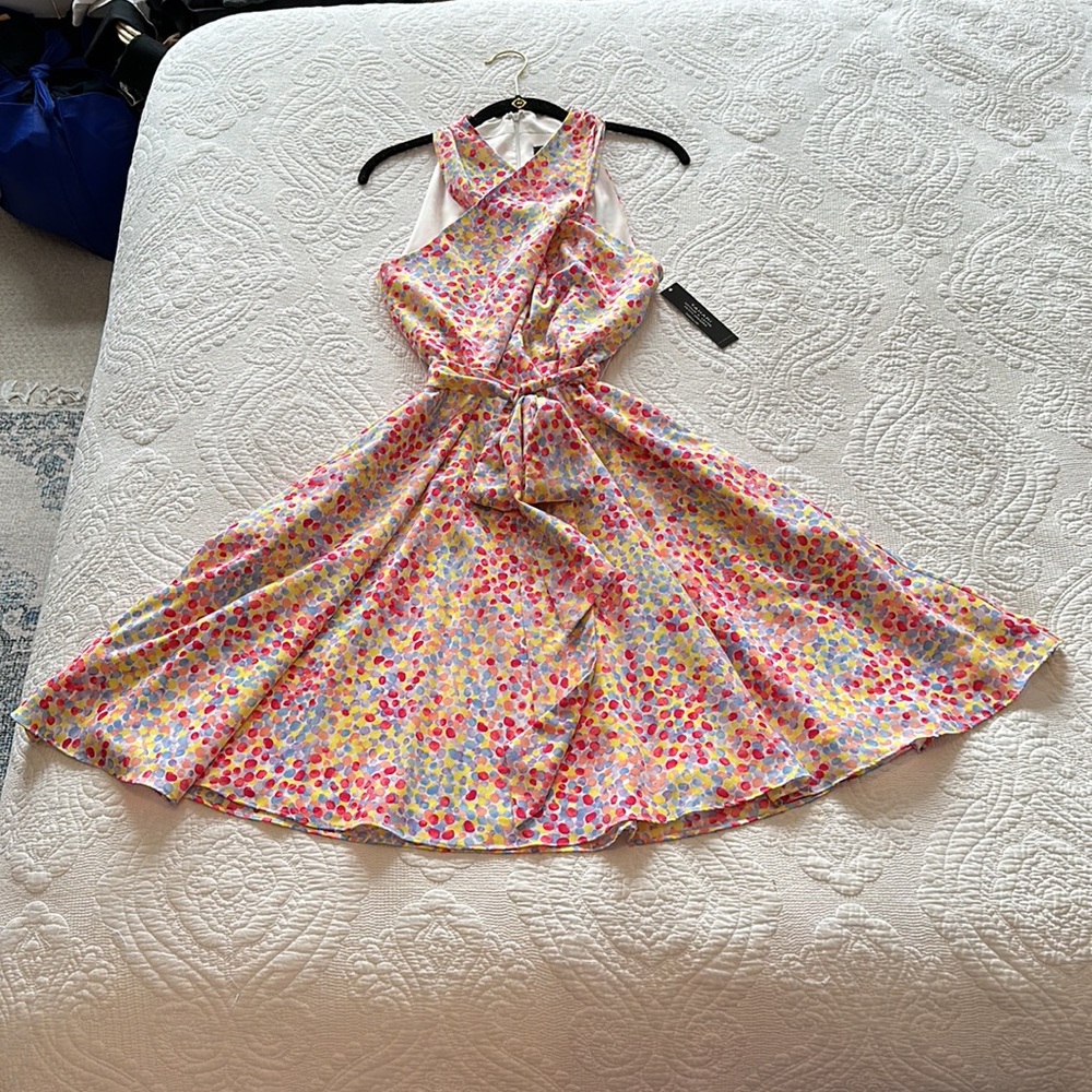 Tahari halter cross front dress | 10P | NWT